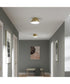 Avra Medium 2-Light Flush Mount with Etched White Glass Shade Brushed Gold