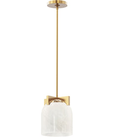 Scoop 1-Light Pendant/Flush Mount Natural Aged Brass