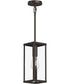Ryle 1-Light Outdoor Pendant Light with Clear Glass Panels Antique Bronze