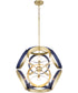 Domain 8-light Pendant Blue|Aged Brass