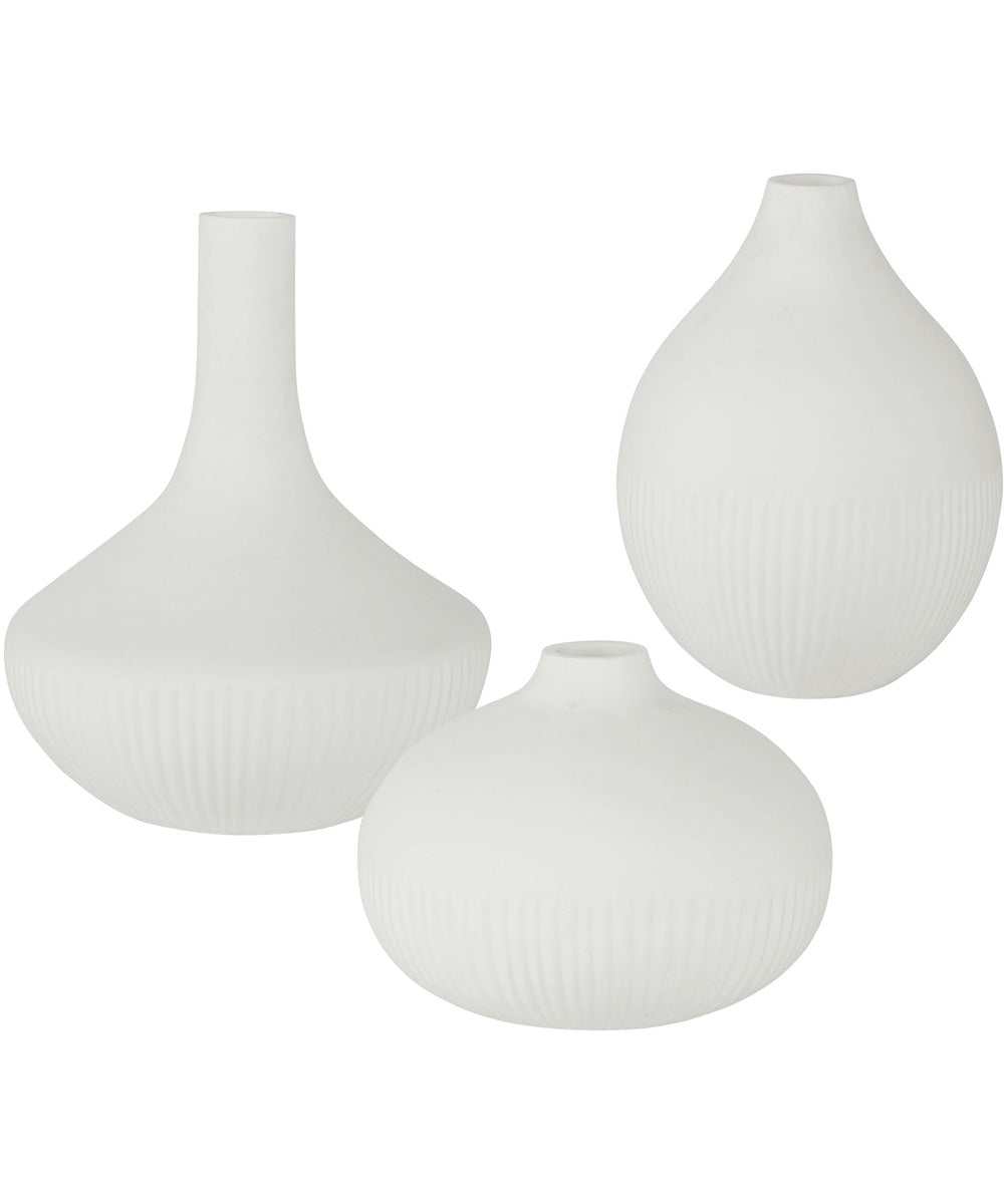 Apothecary Satin White Vases, Set of 3