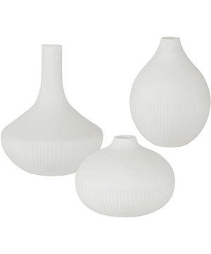 Apothecary Satin White Vases, Set of 3