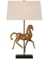 Table Lamp with Black Base and Aged Brown with Gold Accents
