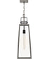 Hugh 1-Light Large Hanging Lantern in Antique Brushed Aluminum