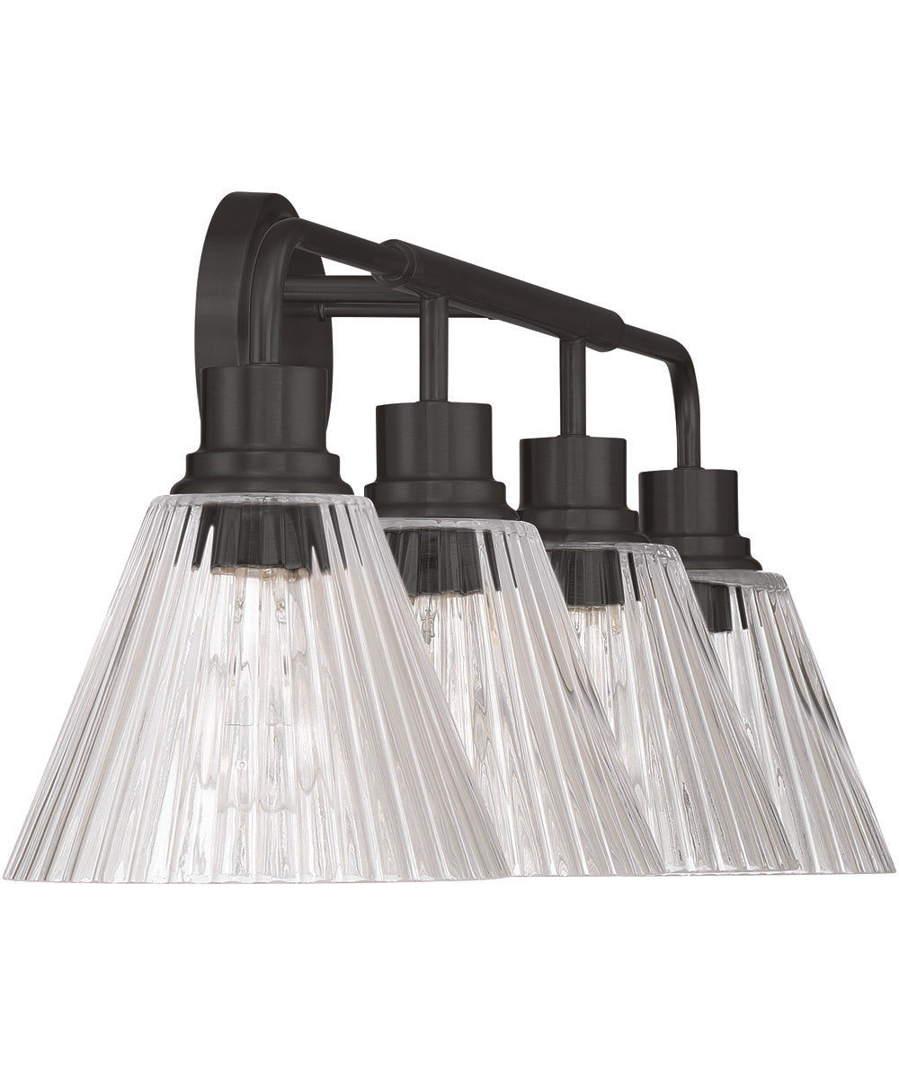Pleated 4-Light Lighting Flat Black