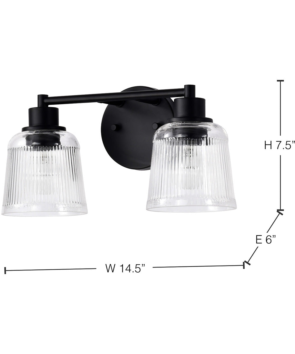 Grayson 2-Light Vanity & Wall Matte Black