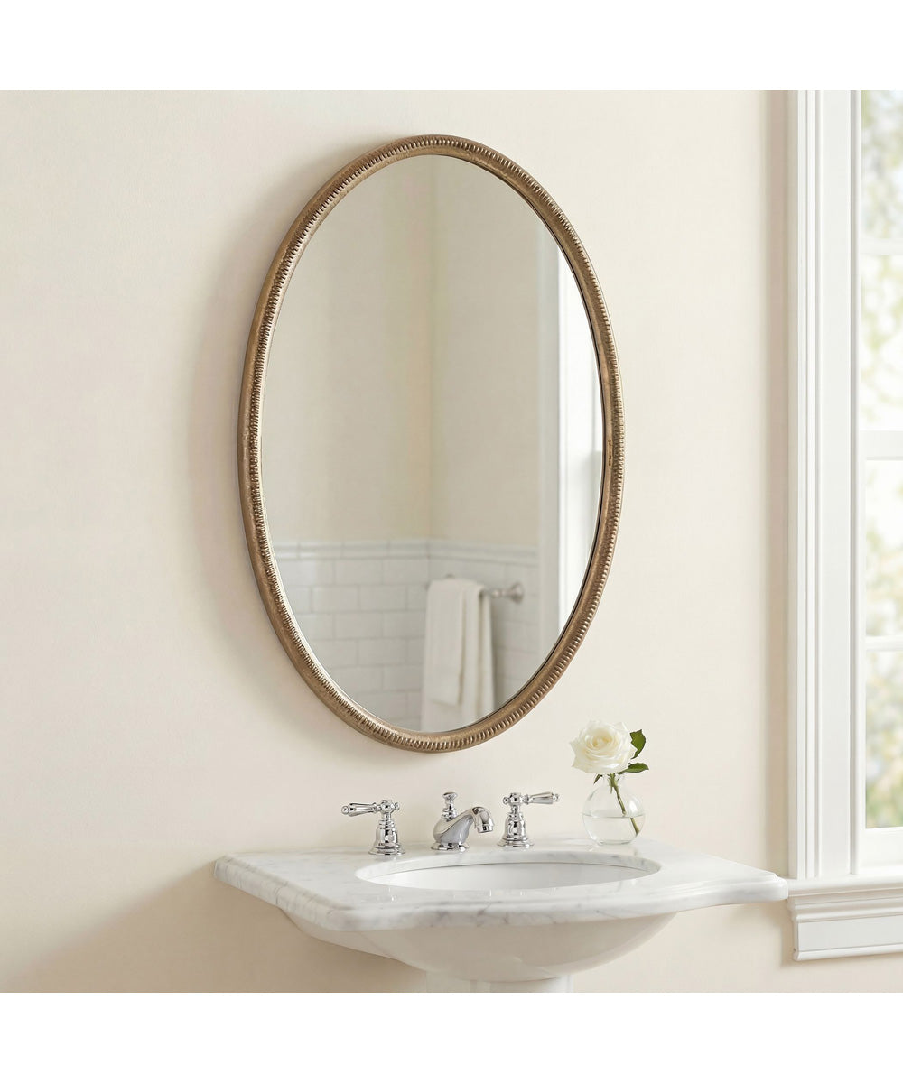 Ellis Beaded Brass Oval Mirror