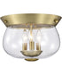Boliver 3-Light Close-to-Ceiling Vintage Brass