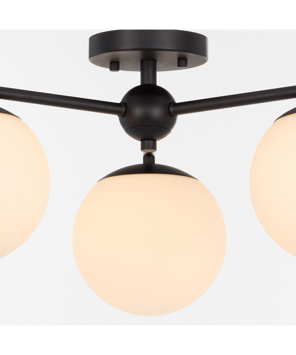 Jasper 3-light Semi-Flush Mount Matte Black