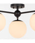 Jasper 3-light Semi-Flush Mount Matte Black