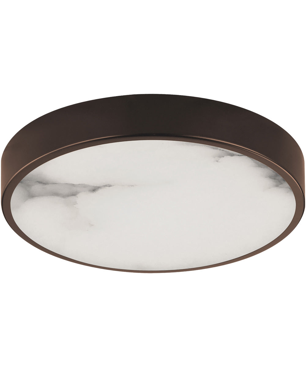 Slab 7 inch LED Alabaster Flush Mount Dark Bronze