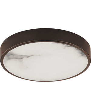 Slab 7 inch LED Alabaster Flush Mount Dark Bronze