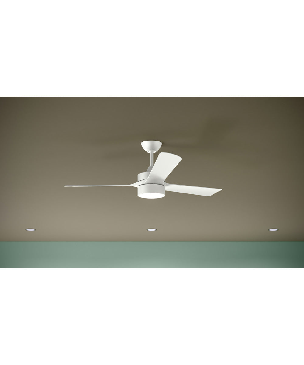 Axion II 52 in. 3-Blade Modern LED Ceiling Fan Matte White