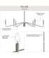 Pilar 6-Light Chandelier Brushed Nickel