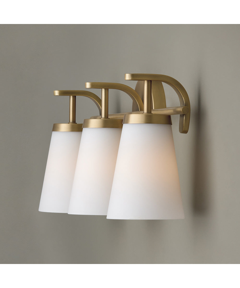 Drake 3-Light Vanity Aged Brass
