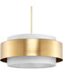 Silva 3-Light White Linen Shade Pendant Brushed Bronze