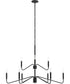Pilar Two-Tier 9-Light Chandelier Matte Black