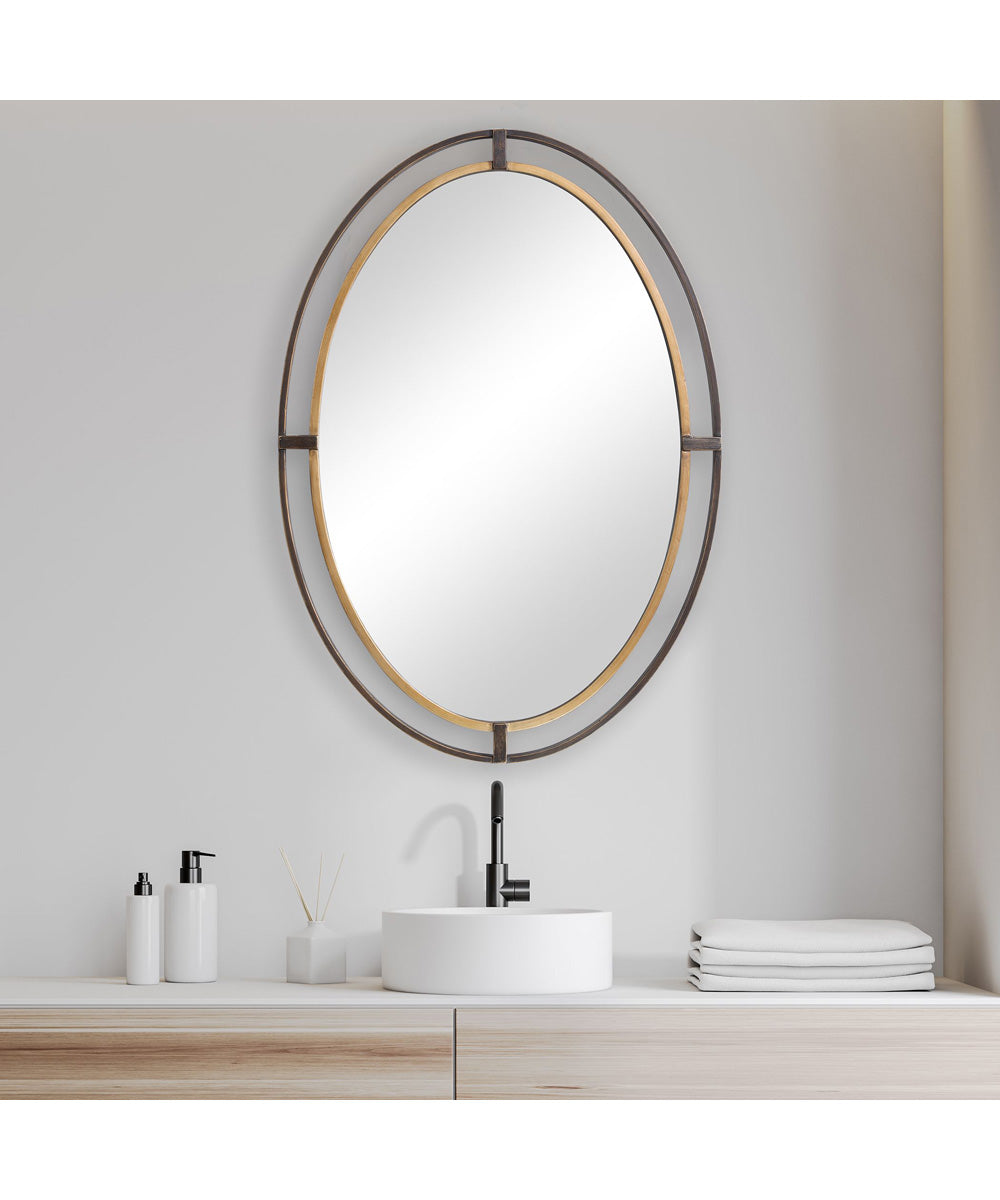 24x35" Wall Mirror Distressed Rustic Bronze