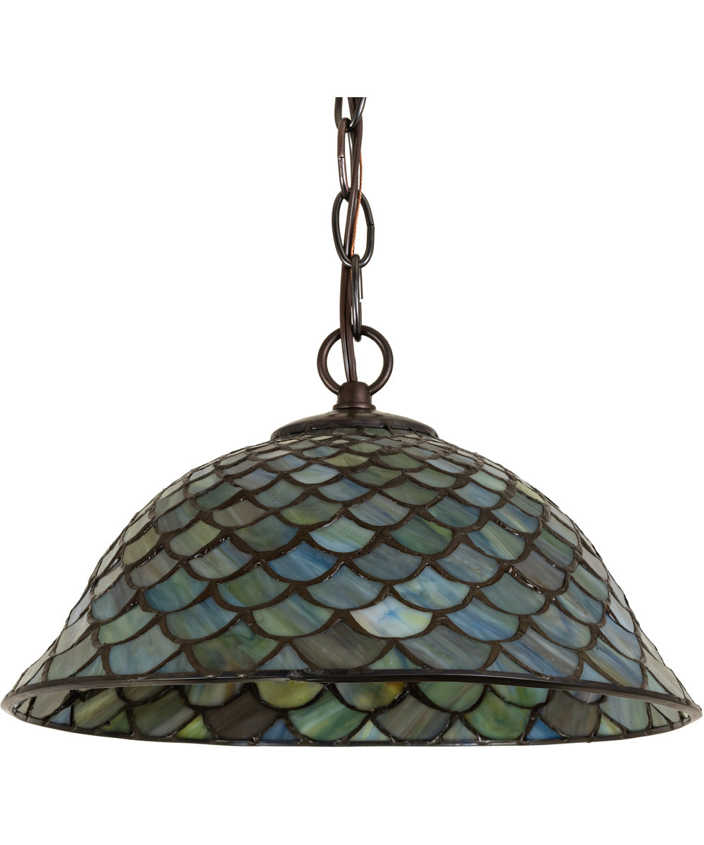12" Wide Tiffany Fishscale Pendant