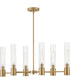 Shea 6-Light Small Linear Chandelier in Lacquered Brass