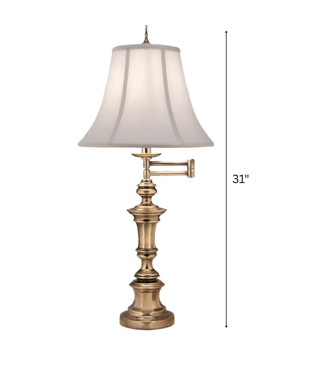 31"H Burnished Brass Signature by Stiffel Swivel Table Lamp, 3-Way