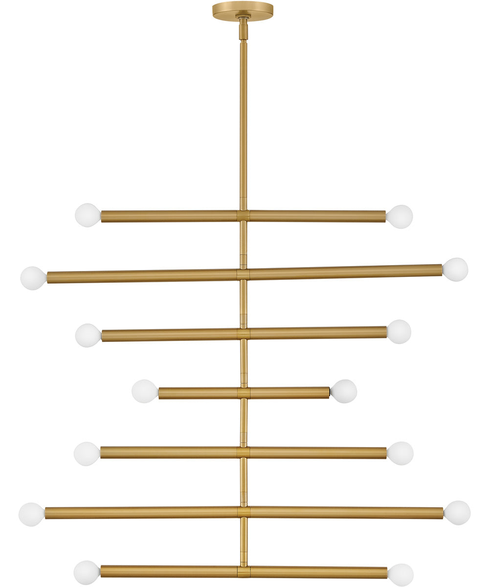 Millie 14-Light Large Multi Tier in Lacquered Brass