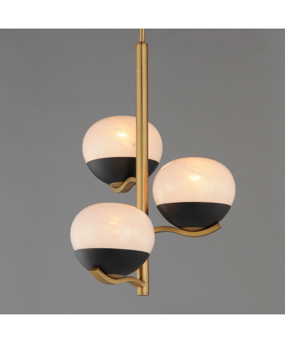 Lucerne 3-Light Chandelier Black / Natural Aged Brass
