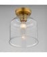 Acadia 1-Light Semi-Flush Mount Natural Aged Brass