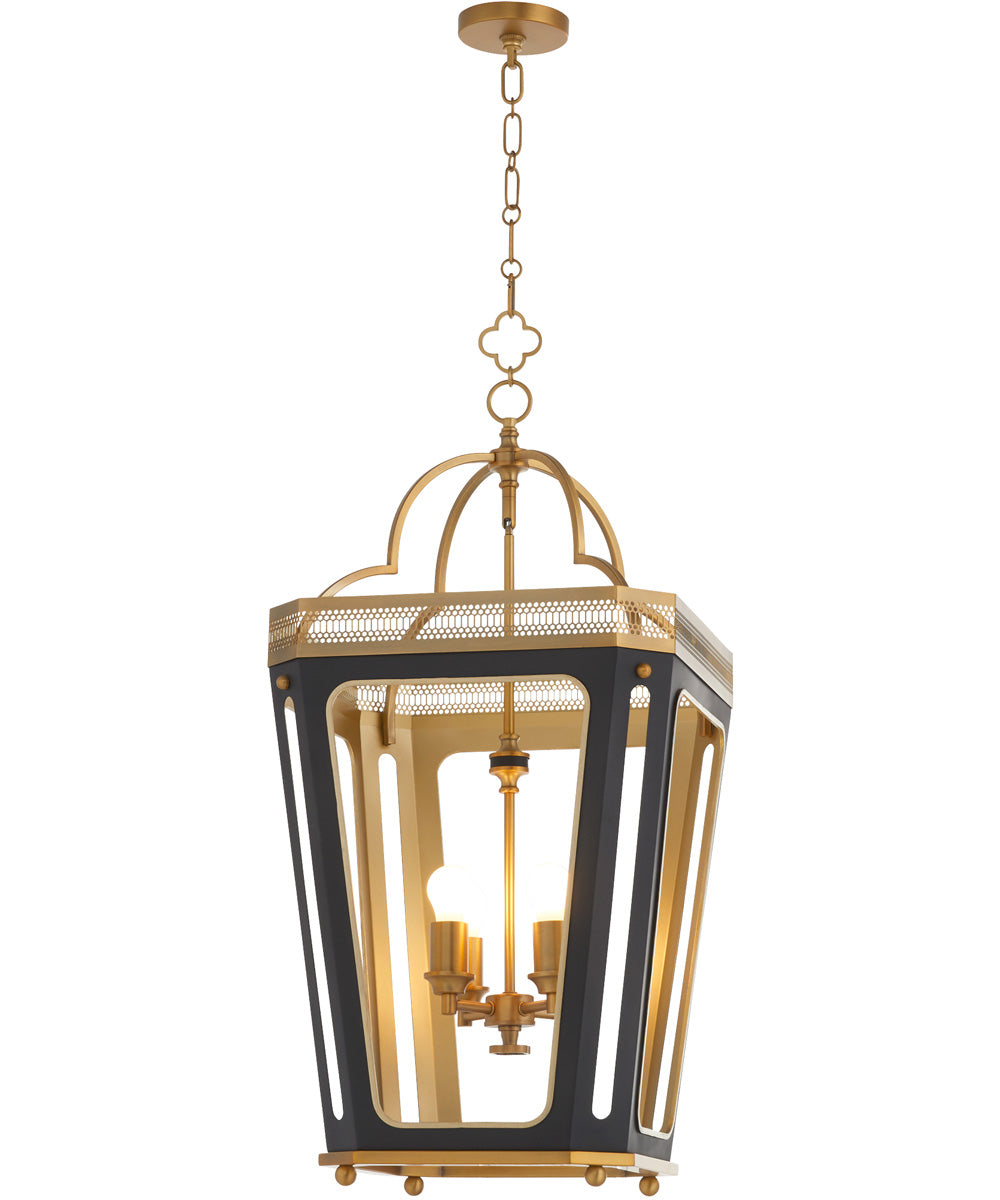 Loire 4-light Pendant Matte Black|Brushed Brass