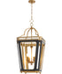 Loire 4-light Pendant Matte Black|Brushed Brass