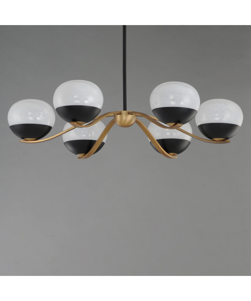 Lucerne 6-Light Chandelier Black / Natural Aged Brass