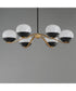 Lucerne 6-Light Chandelier Black / Natural Aged Brass