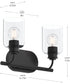 Reines 2-Light Bath Vanity with Clear Glass Shades Matte Black