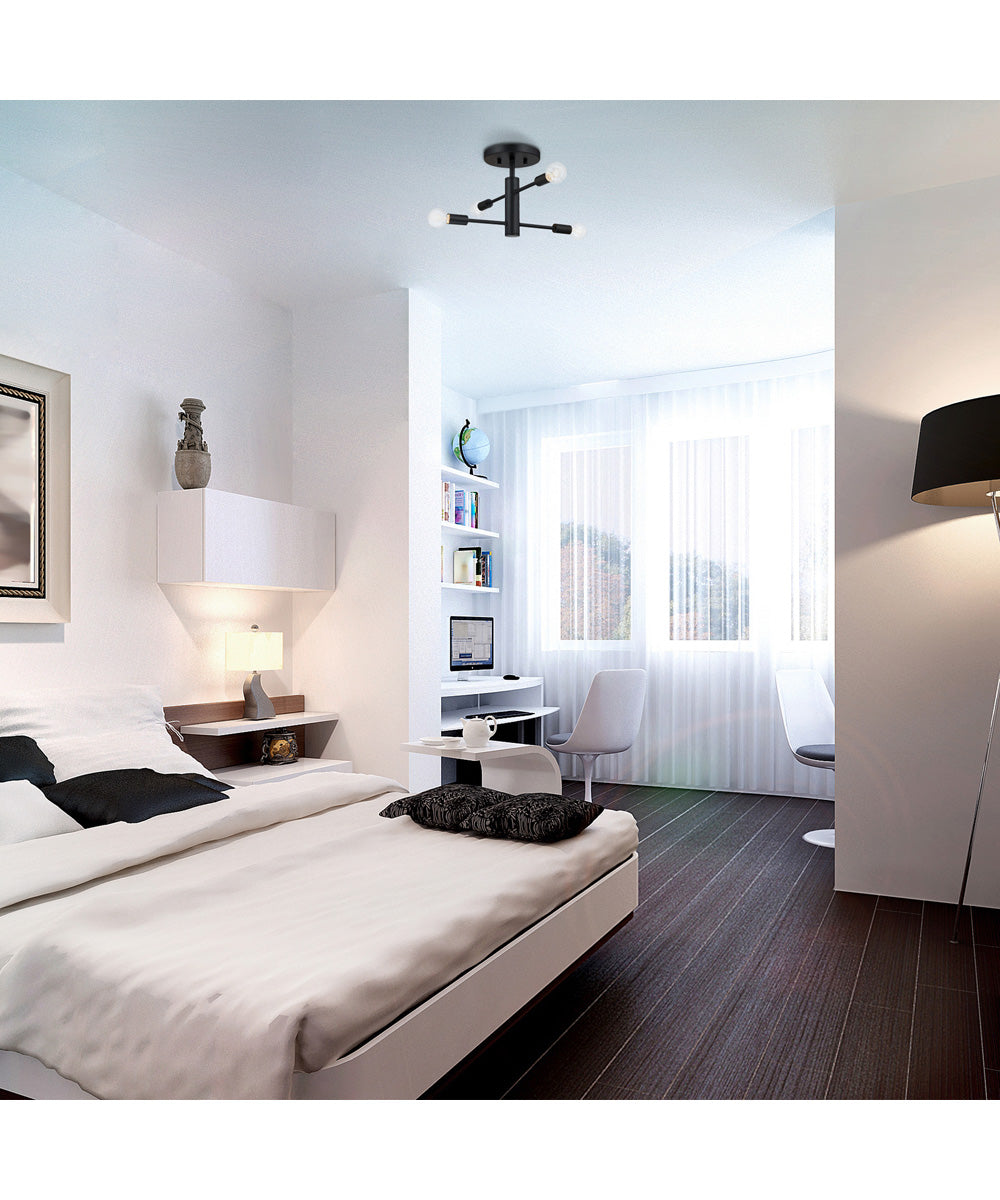 Arlo 4 Light Semi Flush Mount Matte Black