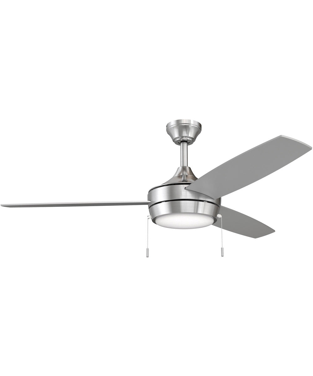 Nolyn 52 in. 3-Blade Modern LED Ceiling Fan Brushed Nickel