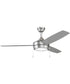 Nolyn 52 in. 3-Blade Modern LED Ceiling Fan Brushed Nickel