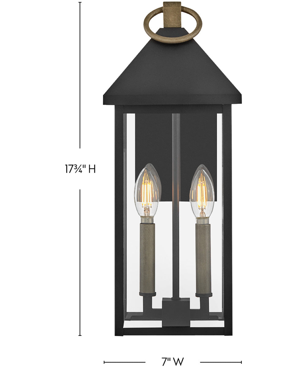 Rhett 2-Light Medium Wall Mount in Black