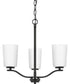 Adley 3-Light Etched White Glass Semi-Flush Convertible Light Matte Black