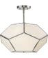 Latham 18 in. 3-Light Flush Mount Brushed Nickel