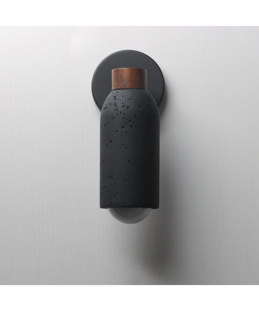 Pompeii 1-Light Wall Sconce Lava / Black