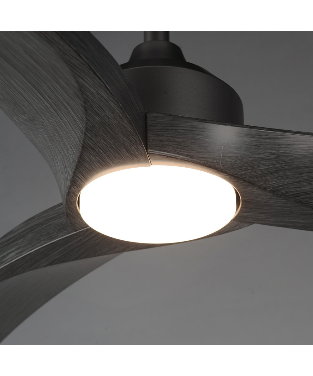 Drifter 52 inch Outdoor Fan w LED Charcoal / Grey Wood