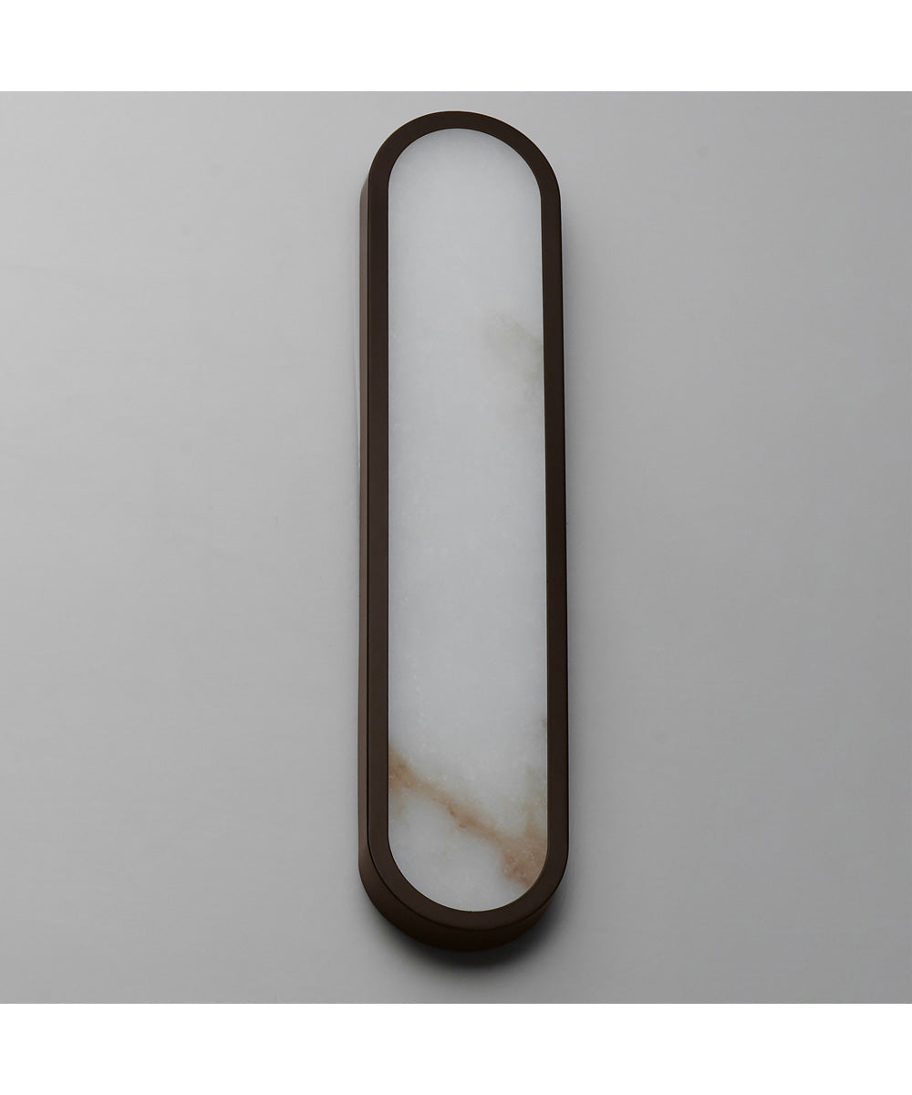 Plinth 24 inch LED  Alabaster Wall Sconce Dark Bronze