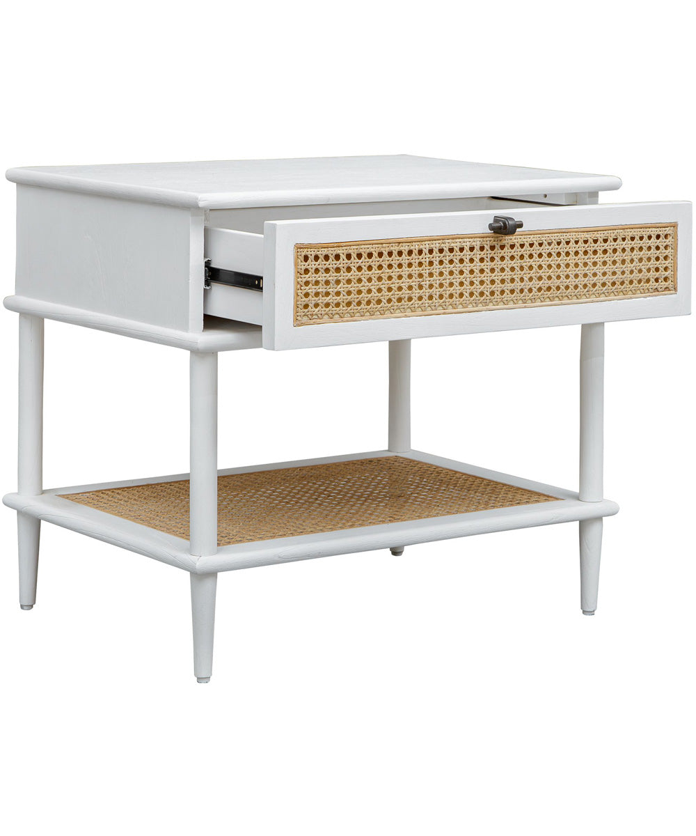 Coast White Rattan Side Table