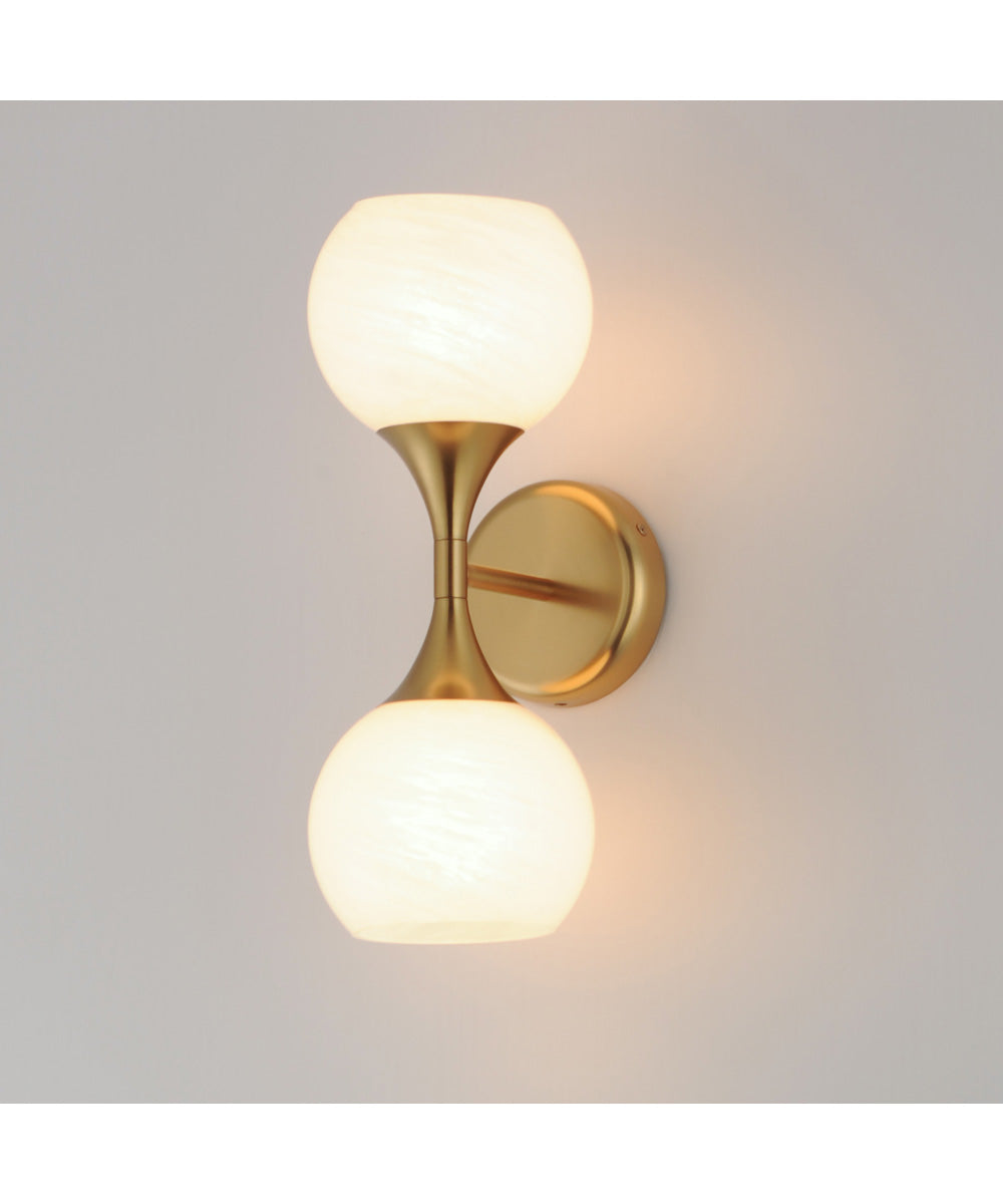 Neve 2-Light Wall Sconce Natural Aged Brass