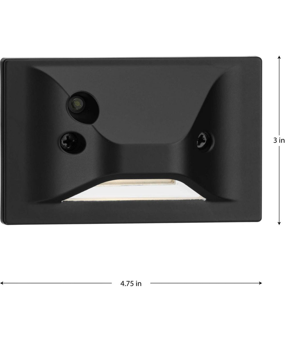 LED Indoor/Outdoor Antique Bronze Integrated LED Wall or Step Light with Photocell Black