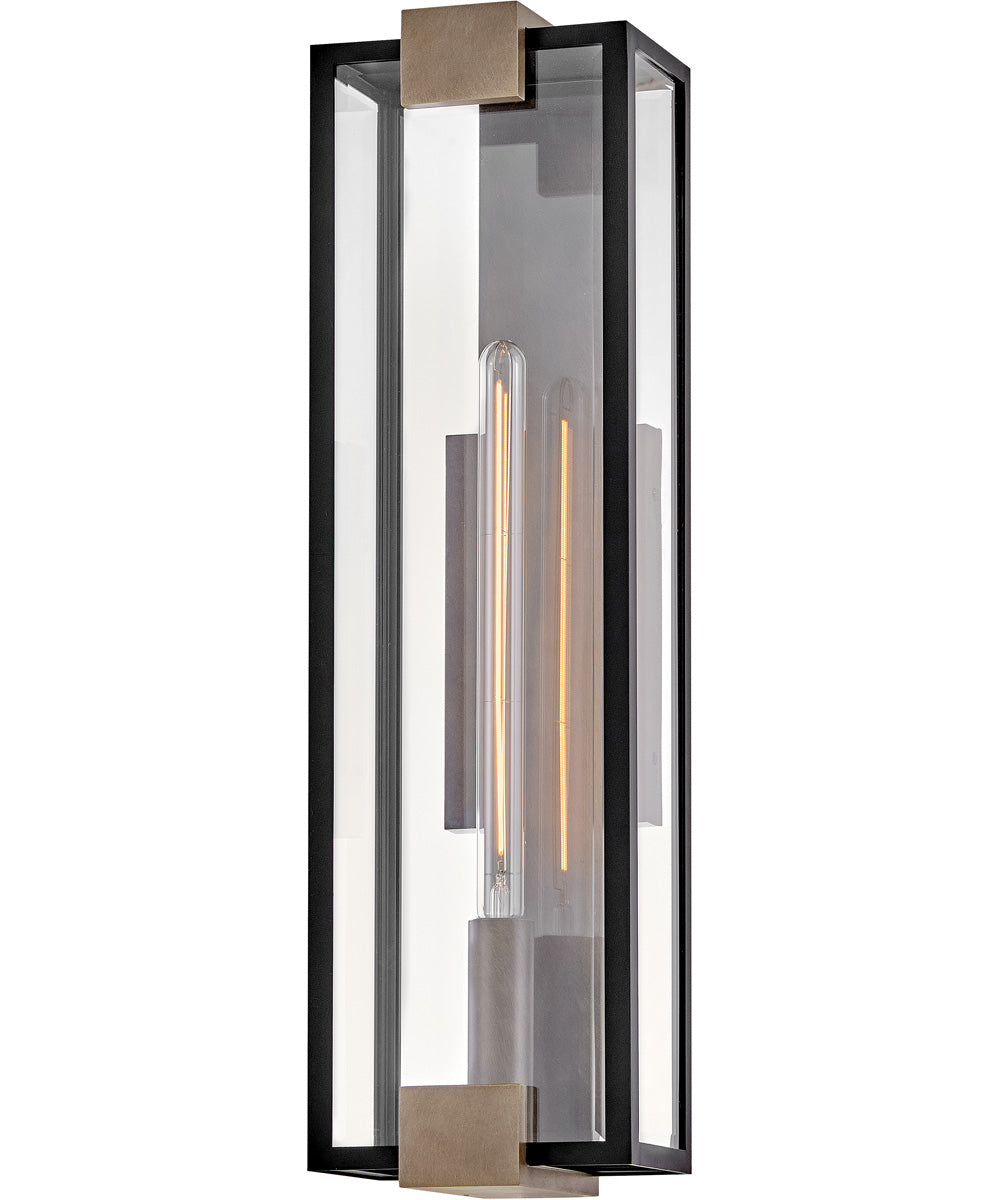 Bergen 1-Light Large Wall Mount Lantern in Black