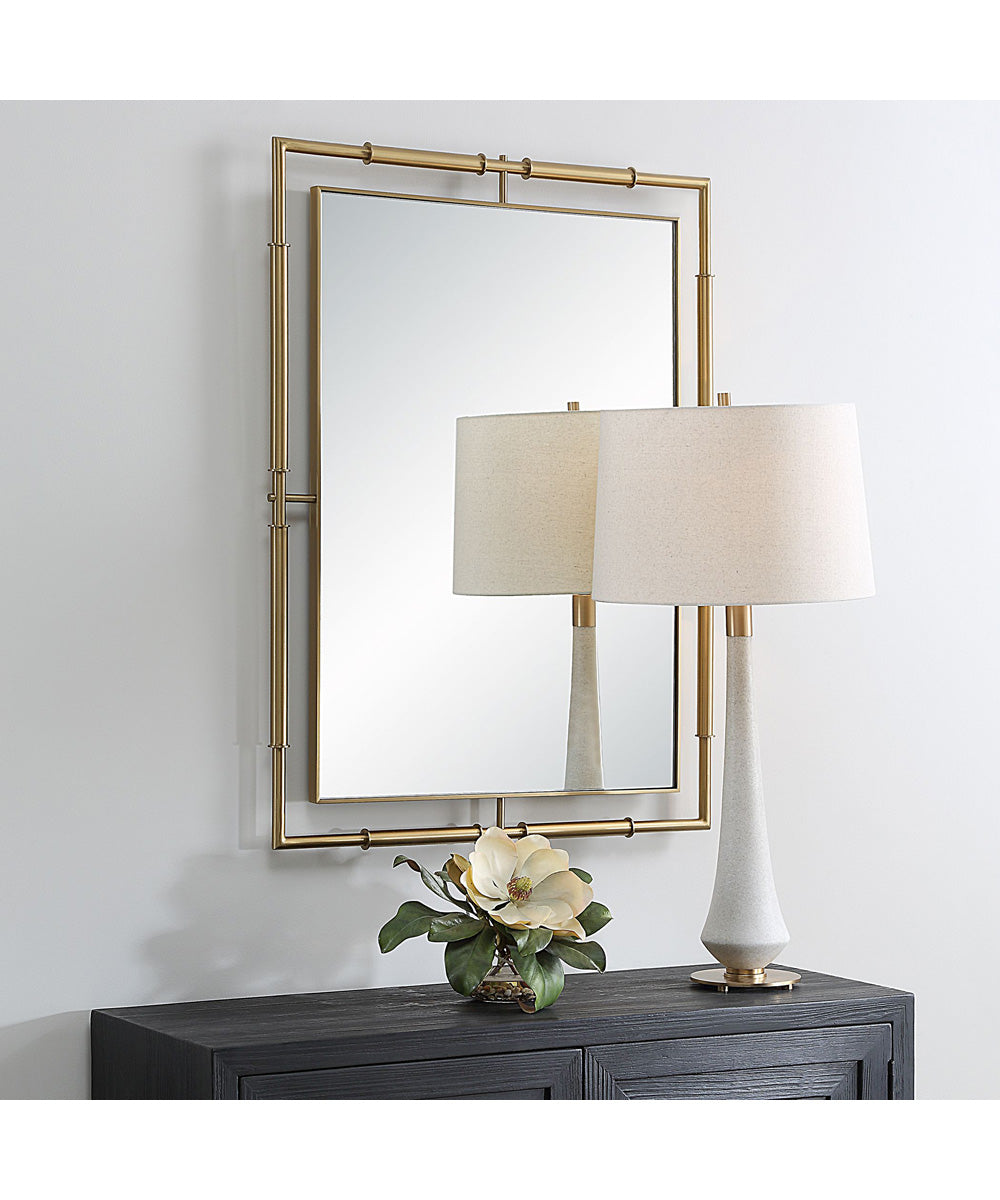 It's All Connected Rectangle Brass Mirror