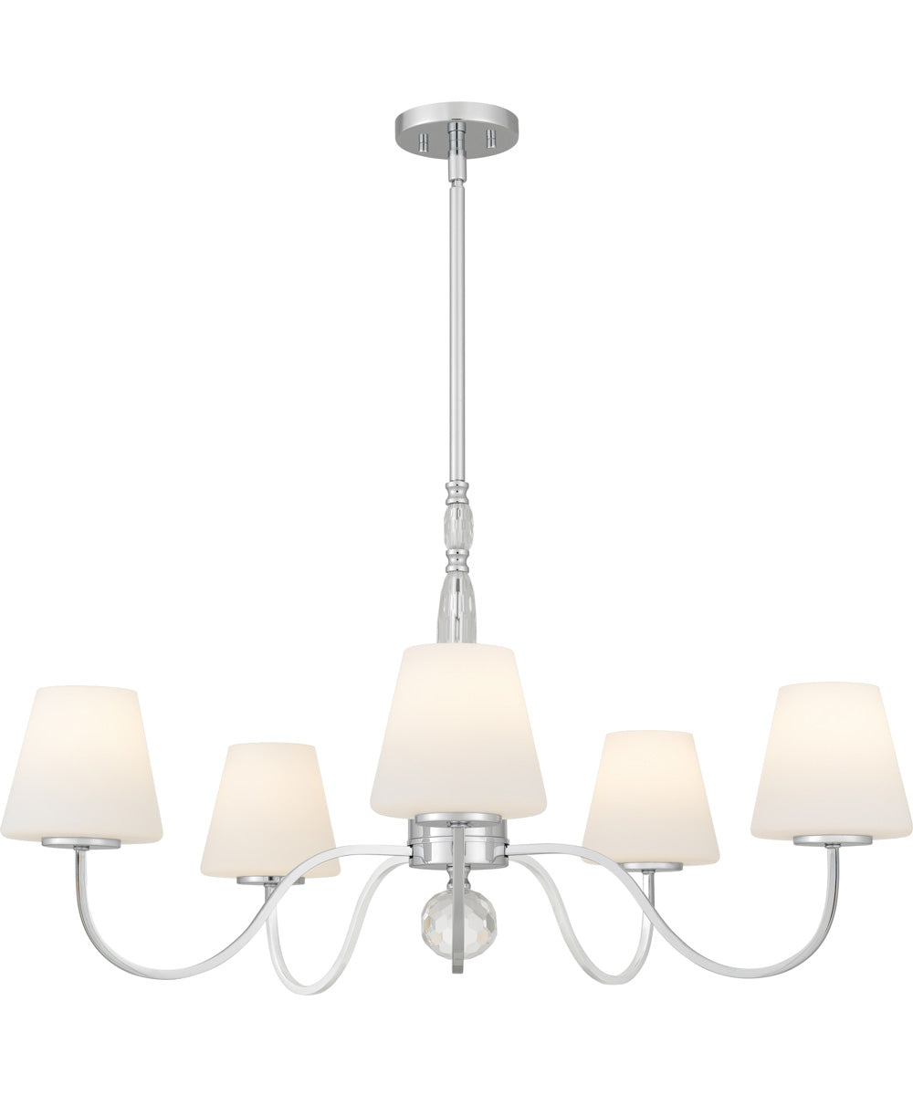 Stone 5-light Chandelier Polished Chrome