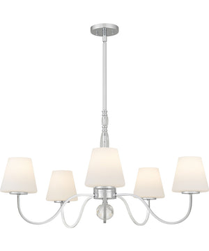 Stone 5-light Chandelier Polished Chrome