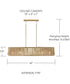 Archer 6-Light-Linear Chandelier Blonde Wood and Matte Brass